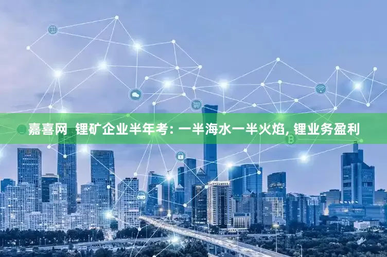 嘉喜网  锂矿企业半年考: 一半海水一半火焰, 锂业务盈利